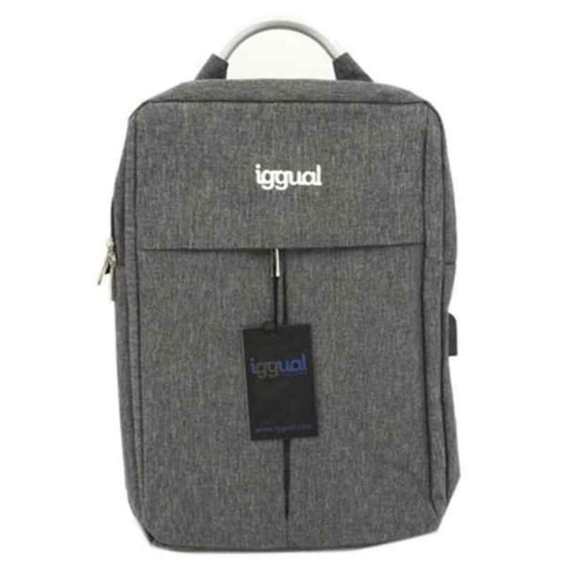 Laptop Backpack iggual IGG317044 Impermeable Grey