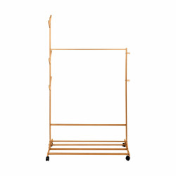 Coat Stand with Wheels Confortime Natural Bamboo 100 x 35 x 170 cm