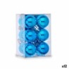 Set of Christmas balls Ø 3 cm Blue Plastic 12 x 6 x 6 cm (12 Units)