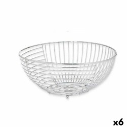 Fruit Bowl Silver Metal 28 x 12,7 x 28 cm (6 Units)