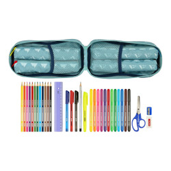 Backpack Pencil Case National Geographic Below Zero Blue (12 x 23 x 5 cm) (33 Pieces)