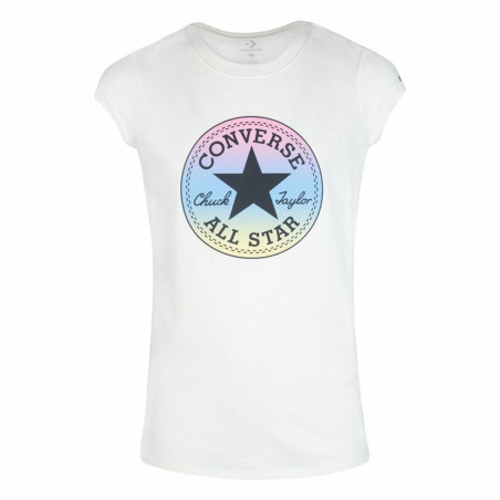 Child's Short Sleeve T-Shirt Converse Chuck Patch GFX White