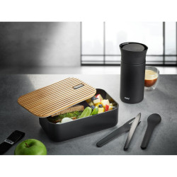 Lunch box Gefu G-12376 Black 1 L Stainless steel Plastic Rectangular