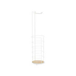 Toilet Roll Holder White Metal Bamboo 16,5 x 63,5 x 16,5 cm (4 Units)