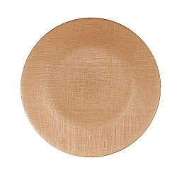 Flat Plate Golden Glass Ø 32 cm (6 Units)