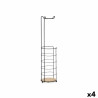 Toilet Roll Holder Black Metal Bamboo 16,5 x 63,5 x 16,5 cm (4 Units)