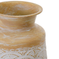 Vase 22 x 22 x 49,5 cm Natural Metal White