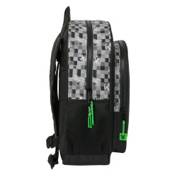 School Bag Minecraft Black Grey 32 X 38 X 12 cm