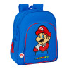 School Bag Super Mario Play Blue Red 32 X 38 X 12 cm