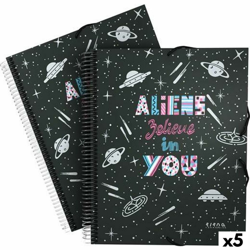 Folder Grafoplas Maxiplás Aliens Black A4 (5 Units)