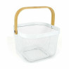 Multi-purpose basket Confortime Metal Wood 25 x 26 x 18 cm (6 Units)