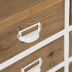 Chest of drawers White Beige Iron Fir wood 120,5 x 35 x 88 cm