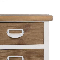 Chest of drawers White Beige Iron Fir wood 120,5 x 35 x 88 cm