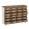 Chest of drawers White Beige Iron Fir wood 120,5 x 35 x 88 cm