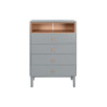 Chest of drawers Home ESPRIT Blue Grey polypropylene MDF Wood 80 x 40 x 117 cm