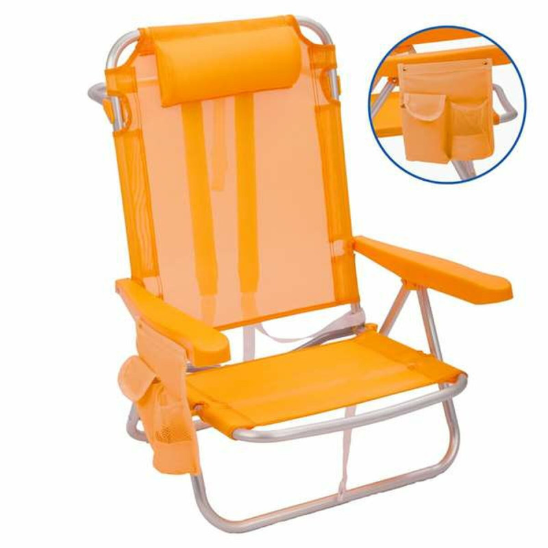 Beach Chair Juinsa Orange Multi-position 61 x 47 x 80 cm