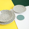 Dinnerware Set Quid Creativa Ceramic White/Black 18 Pieces