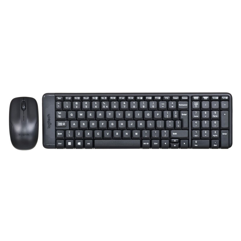 Keyboard and Mouse Logitech Wireless Combo MK220 Black QWERTY Qwerty US