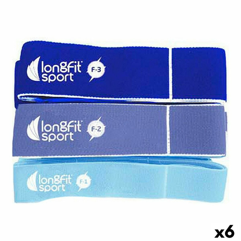 Elastic Resistance Bands LongFit Sport   Blue 3 Pieces (6 Units)