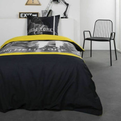 Bedding set TODAY Black Yellow Single bed 140 x 200 cm