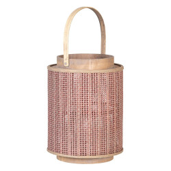 Lantern 26 x 26 x 34,5 cm Candleholder Brown Natural Fibre