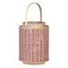 Lantern 26 x 26 x 34,5 cm Candleholder Brown Natural Fibre