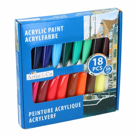 Acrylic Paint Set Artist&CO 18 Pieces 36 ml