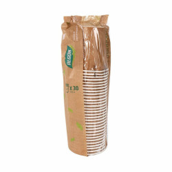 Set of glasses Algon Disposable Cardboard kraft paper 30 Pieces 250 ml (20 Units)