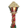 Christmas bauble Multicolour Golden Wood Plastic Fabric Lantern 13 x 13 x 60 cm