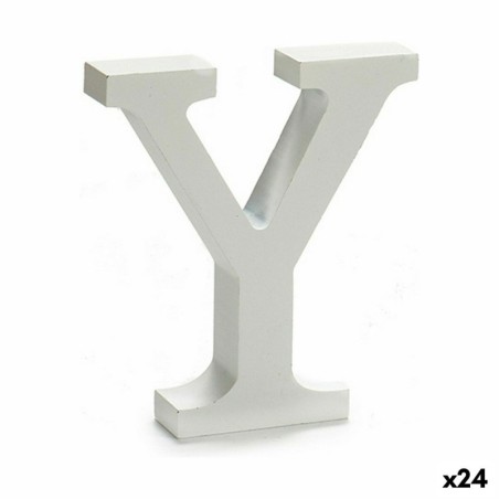 Letter Y Wood White (2 x 16 x 14,5 cm) (24 Units)