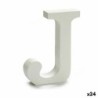 Letter J (24 Units) White Wood 2 x 11 cm