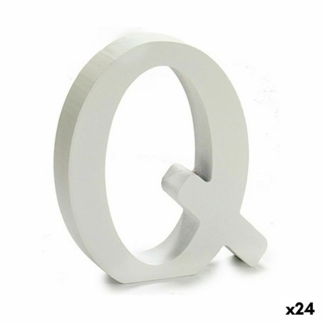 Letter Q Wood White (2 x 16 x 14,5 cm) (24 Units)