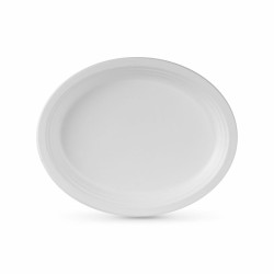 Plate set Algon Disposable White Sugar Cane Oval 26 cm (12 Units)