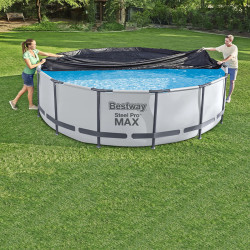 Swimming Pool Cover Bestway Ø 370 cm Blue Black