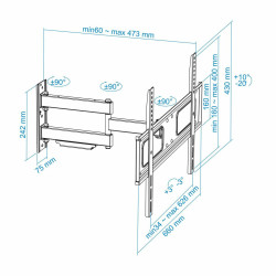 TV Wall Mount with Arm TooQ LP6070TN-B 37"-70"