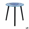 Side table Marble Blue Black Crystal 40 x 41,5 x 40 cm (4 Units)