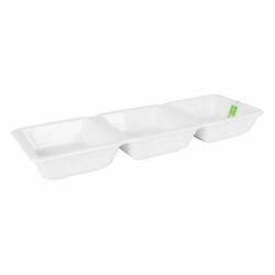 Bowl La Mediterránea Yummy Aperitif Porcelain White 29,3 x 9,5 x 3,3 cm (16 Units) (29,3 x 9,5 x 3,3 cm)