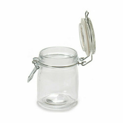 Jar Hermetically sealed Transparent Silicone Chrome 150 ml 9 x 9,5 x 6,5 cm (24 Units)