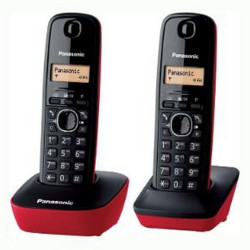 Wireless Phone Panasonic KXTG1612SPR DECT Red Amber Black/Red Red/Black Negro