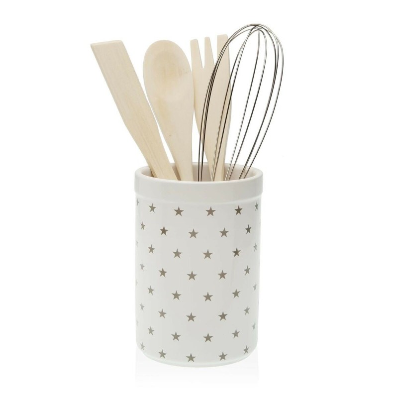 Pot for Kitchen Utensils Versa Stary Ceramic 10 x 15 x 10 cm