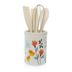 Pot for Kitchen Utensils Versa Selene Ceramic 10 x 15 x 10 cm