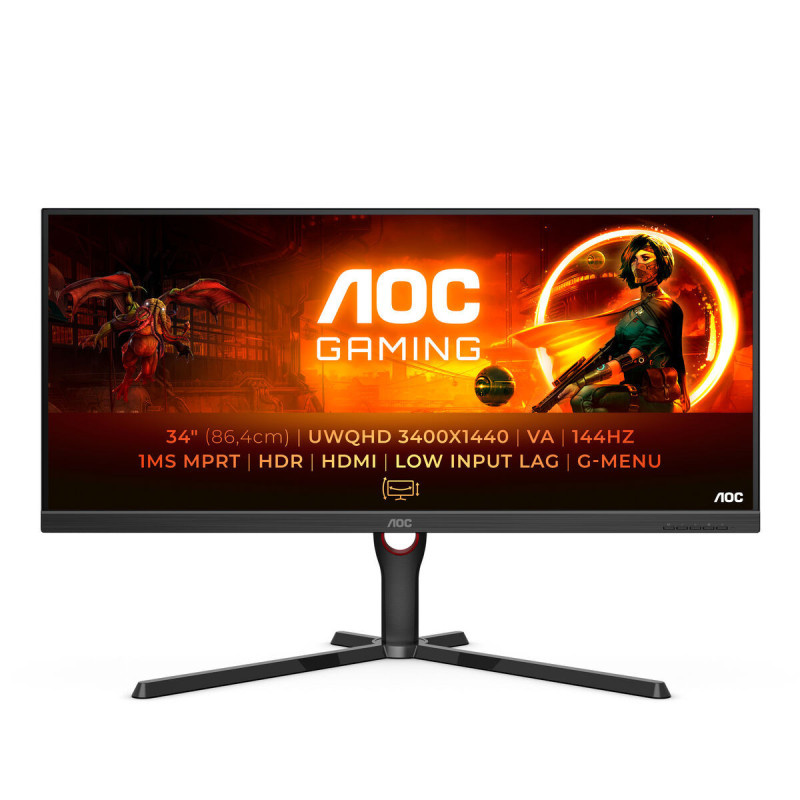 Gaming Monitor AOC U34G3XM/EU 34" UltraWide Quad HD 144 Hz