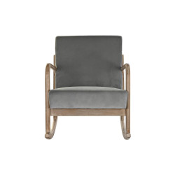 Armchair DKD Home Decor Natural Grey Linen Rubber wood (66 x 85 x 81 cm)