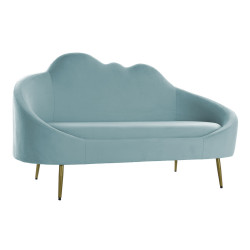 Sofa DKD Home Decor Blue Golden Sky blue Metal Clouds Scandi 155 x 75 x 92 cm