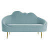 Sofa DKD Home Decor Blue Golden Sky blue Metal Clouds Scandi 155 x 75 x 92 cm