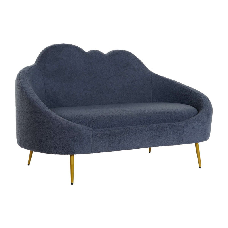 Sofa DKD Home Decor Blue Golden Metal Clouds Scandi 155 x 75 x 92 cm