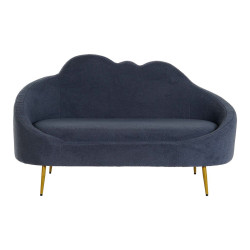 Sofa DKD Home Decor Blue Golden Metal Clouds Scandi 155 x 75 x 92 cm