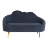 Sofa DKD Home Decor Blue Golden Metal Clouds Scandi 155 x 75 x 92 cm