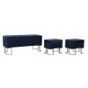 Bench DKD Home Decor   Blue Metal Velvet (110 x 40 x 47 cm)