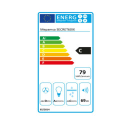 Conventional Hood Mepamsa SECRET 60 60 cm 69 dB 540 m³/h Stainless steel